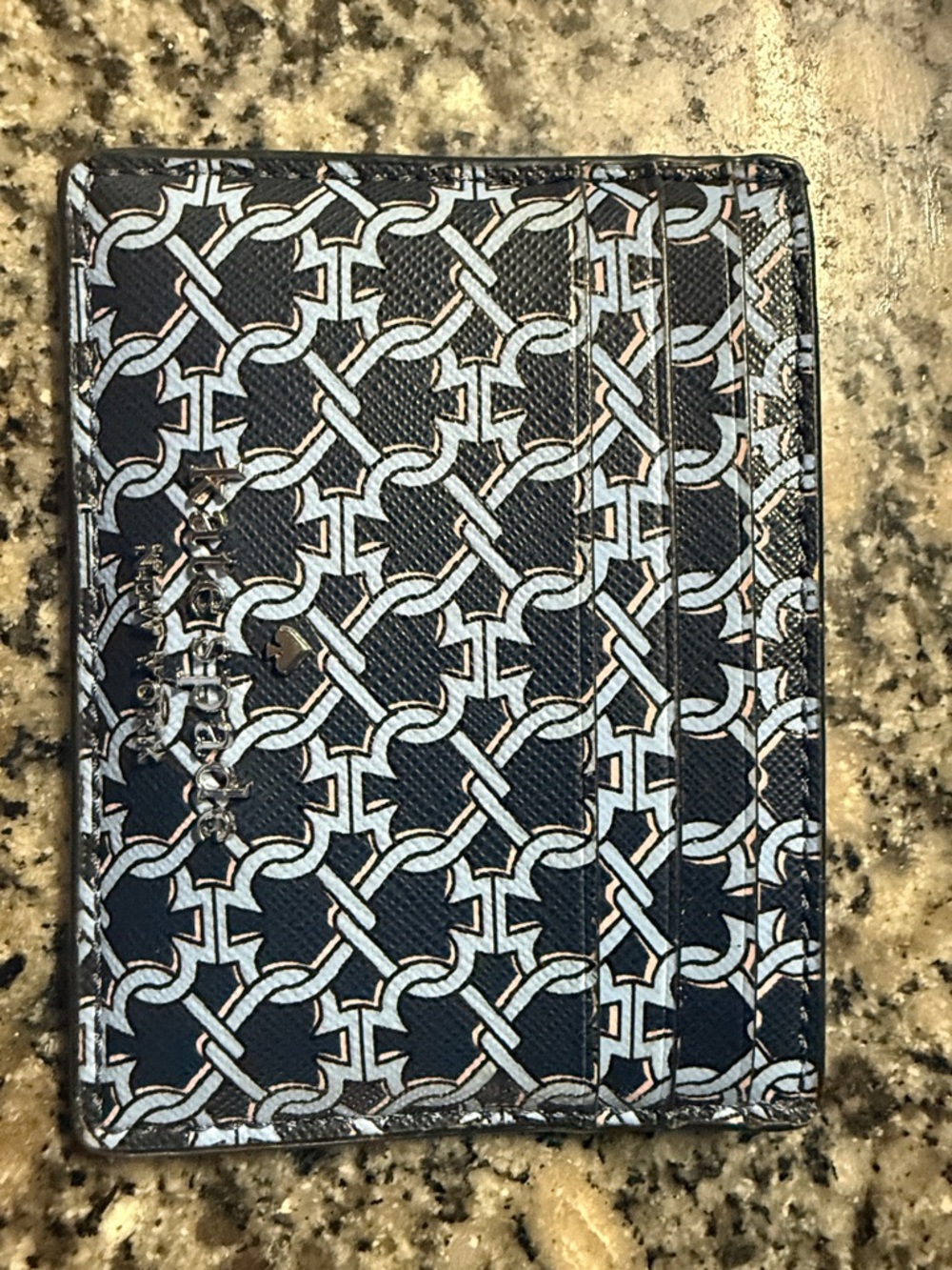 kate spade Navy, periwinkle and light pink Geometric Print Card Holder